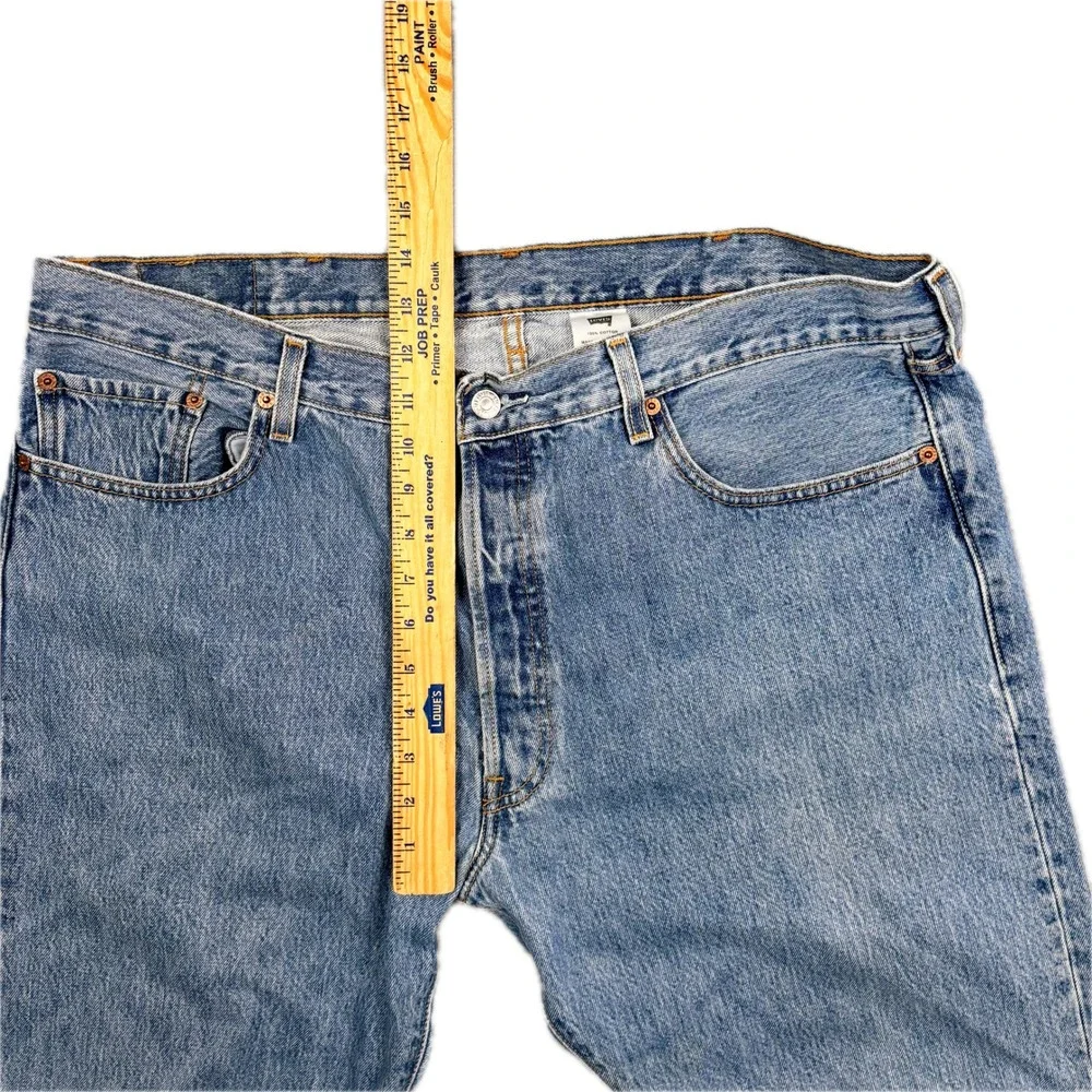 Levis 501 Original Fit Mens Jeans 40x30 Medium Wash Blue Button Fly Cotton Denim